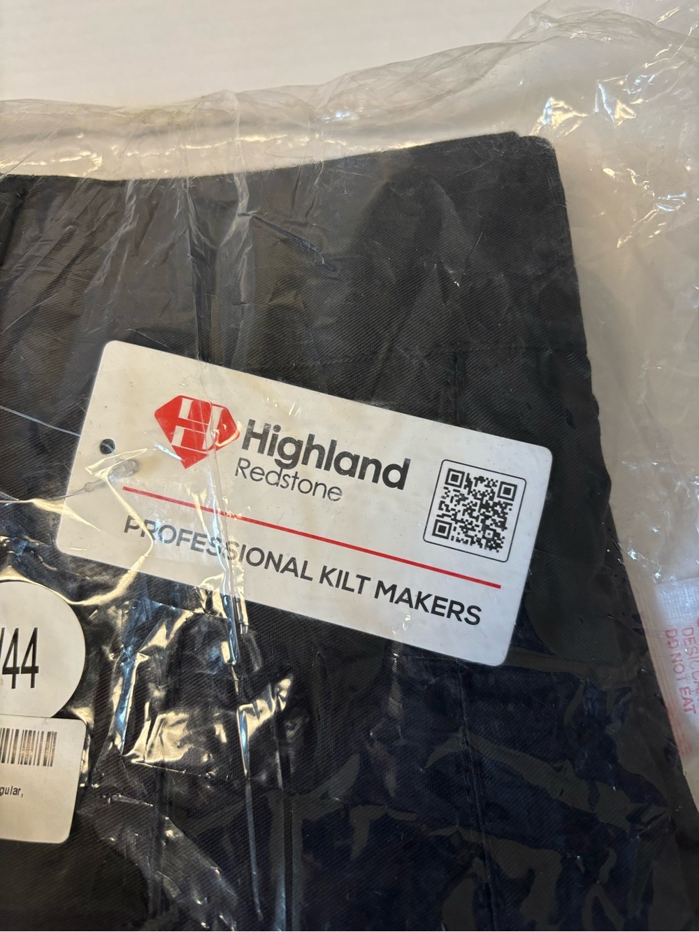 Heritage Black Kilt  with Red and Green Tartan Trim - Picture 4 of 6